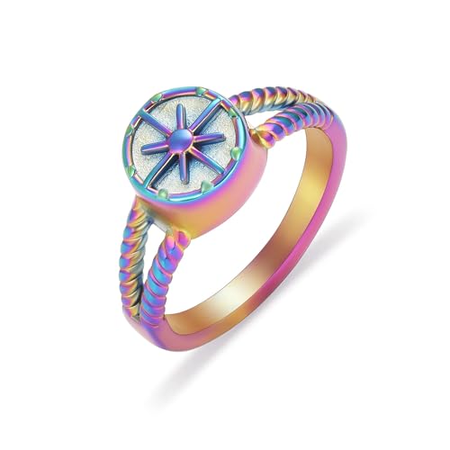 MKJFRLLSA Kompass Einäscherung Schmuck Ring für Asche Kompass Gedenkurne Ring für Männer Frauen Beerdigung Einäscherungsring mit Füllsatz von MKJFRLLSA