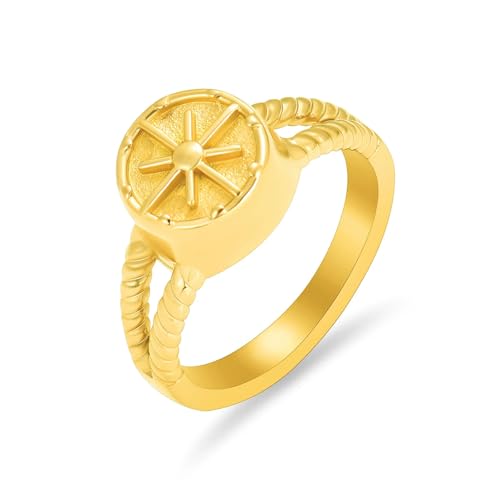 MKJFRLLSA Kompass Einäscherung Schmuck Ring für Asche Kompass Gedenkurne Ring für Männer Frauen Beerdigung Einäscherungsring mit Füllsatz von MKJFRLLSA