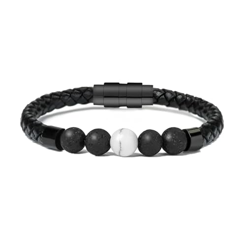 MKJFRLLSA Lavastein Einäscherung Schmuck Urne Armband für Asche geflochtene Andenken Asche Armband Memorial Armreif Geschenk von MKJFRLLSA