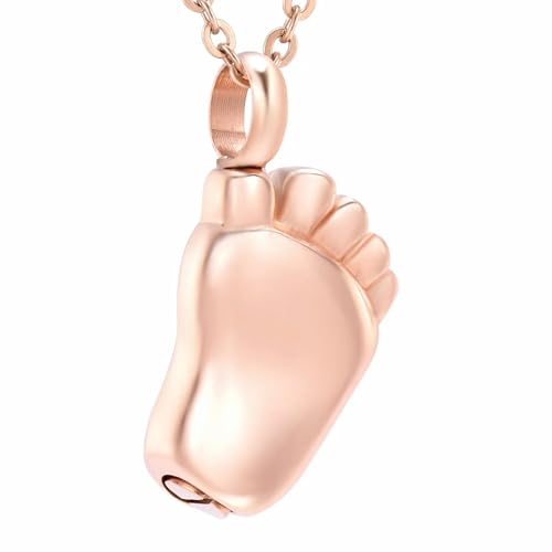 MKJFRLLSA Memorial Asche Halter Urne Andenken Männer/Frauen Halskette Urne Hoder Medaillon Fußabdruck Beerdigung Einäscherung Halskette Schmuck MKJFRLLSA Memorial Asche Halter Urne Andenken Männer/Frauen Halskette Urne Hoder Medaillon Fußabdruck Beerdigung Einäscherung Halskette Schmuck von MKJFRLLSA