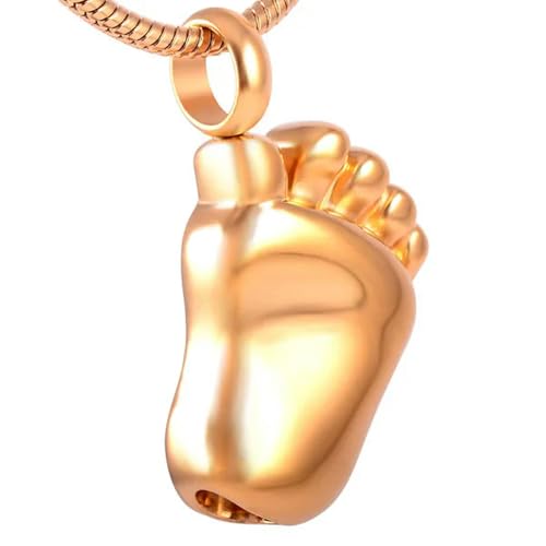 MKJFRLLSA Memorial Asche Halter Urne Andenken Männer/Frauen Halskette Urne Hoder Medaillon Fußabdruck Beerdigung Einäscherung Halskette Schmuck von MKJFRLLSA