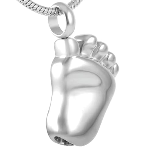 MKJFRLLSA Memorial Asche Halter Urne Andenken Männer/Frauen Halskette Urne Hoder Medaillon Fußabdruck Beerdigung Einäscherung Halskette Schmuck von MKJFRLLSA