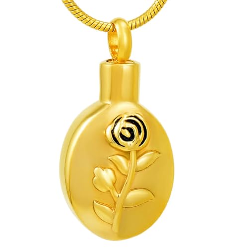 MKJFRLLSA Rose Carving Cremation Urne Anhänger Memorial Andenken mit kostenlosem Füllset von MKJFRLLSA