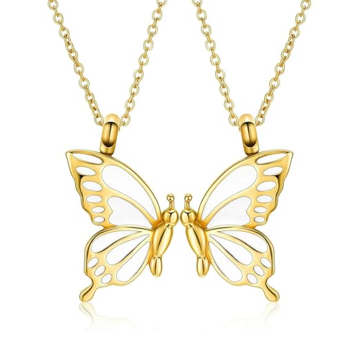 MKJFRLLSA Schmetterling Urne Halsketten für Asche Einäscherung Schmuck für Frauen Urnen für menschliche Haustier Asche Memorial Medaillon Andenken Asche Schmuck von MKJFRLLSA