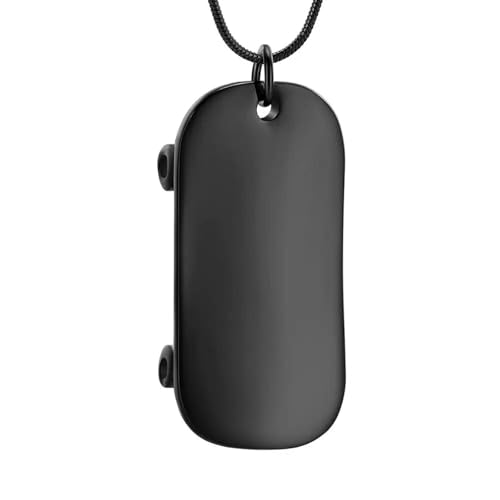 MKJFRLLSA Skateboard Feuerbestattung Urne Halskette für Asche Edelstahl Andenken Urne Anhänger Asche Halter Einäscherung Schmuck für Mensch Haustier von MKJFRLLSA