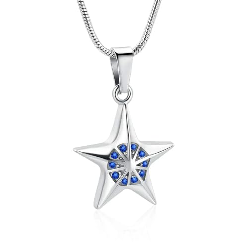 MKJFRLLSA Stern Inlay Klarer Kristall Einäscherung Schmuck für Asche Anhänger Memorial Anhänger Halskette für Männer Frauen Andenken Geschenk MKJFRLLSA Stern Inlay Klarer Kristall Einäscherung Schmuck für Asche Anhänger Memorial Anhänger Halskette für Männer Frauen Andenken Geschenk von MKJFRLLSA