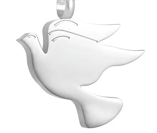 MKJFRLLSA Taube Gravur Feuerbestattung Urne Halskette Gedenkschmuck Edelstahl Asche Andenken Urne Medaillon von MKJFRLLSA