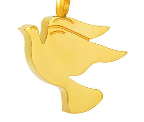 MKJFRLLSA Taube Gravur Feuerbestattung Urne Halskette Gedenkschmuck Edelstahl Asche Andenken Urne Medaillon von MKJFRLLSA