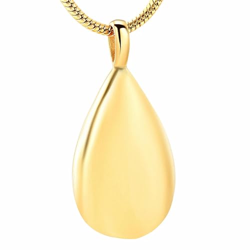 MKJFRLLSA Teardrop Anhänger Gedenkschmuck Asche Andenken für menschliche Asche Halter Edelstahl Einäscherung Urne Halskette von MKJFRLLSA
