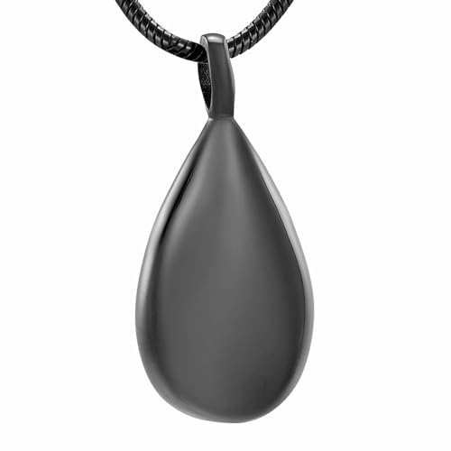 MKJFRLLSA Teardrop Anhänger Gedenkschmuck Asche Andenken für menschliche Asche Halter Edelstahl Einäscherung Urne Halskette von MKJFRLLSA
