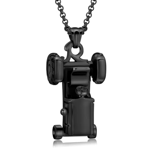 MKJFRLLSA Traktor Form Memorial Anhänger Einäscherung Urne Halskette für Asche Edelstahl Herren Geschenk Asche Schmuck von MKJFRLLSA