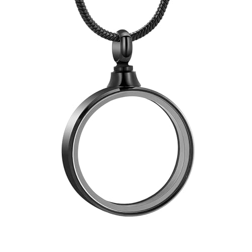 MKJFRLLSA Transparente runde Urne Einäscherung Anhänger Andenken Halskette Hund Katze/Mensch Asche Halter Memorial Beerdigung Schmuck von MKJFRLLSA