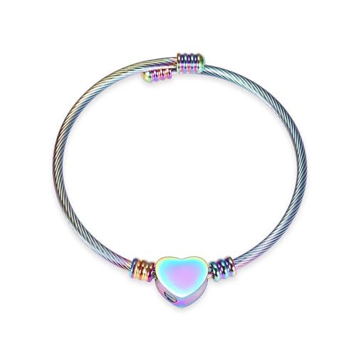 MKJFRLLSA Urne Armband für Mensch/Haustier Asche Herz Medaillon Einäscherung Armbänder Asche Halter Memorial Armreif Frauen Geschenk Schmuck Individuell angepasst von MKJFRLLSA