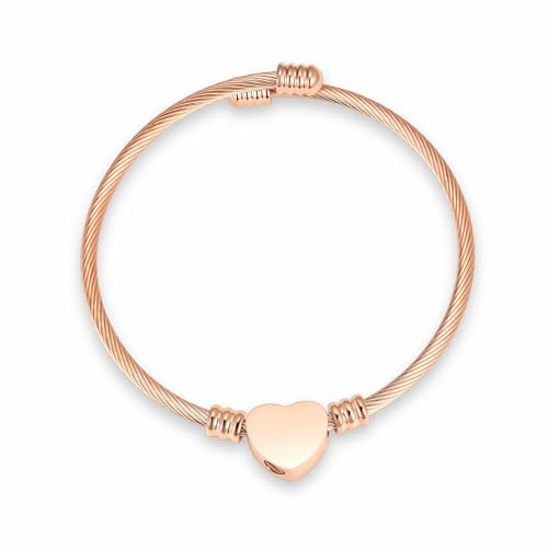 MKJFRLLSA Urne Armband für Mensch/Haustier Asche Herz Medaillon Einäscherung Armbänder Asche Halter Memorial Armreif Frauen Geschenk Schmuck Individuell angepasst von MKJFRLLSA