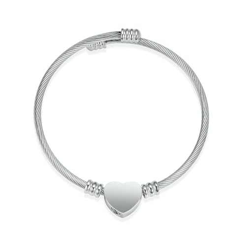 MKJFRLLSA Urne Armband für Mensch/Haustier Asche Herz Medaillon Einäscherung Armbänder Asche Halter Memorial Armreif Frauen Geschenk Schmuck Individuell angepasst von MKJFRLLSA