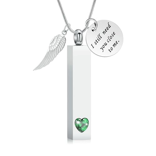 MKJFRLLSA Urne Halskette für Asche Edelstahl Einäscherung Schmuck für Asche Memorial Asche Halskette für Männer Frauen Asche Halter von MKJFRLLSA