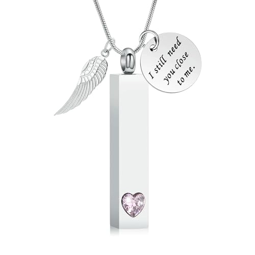 MKJFRLLSA Urne Halskette für Asche Edelstahl Einäscherung Schmuck für Asche Memorial Asche Halskette für Männer Frauen Asche Halter von MKJFRLLSA