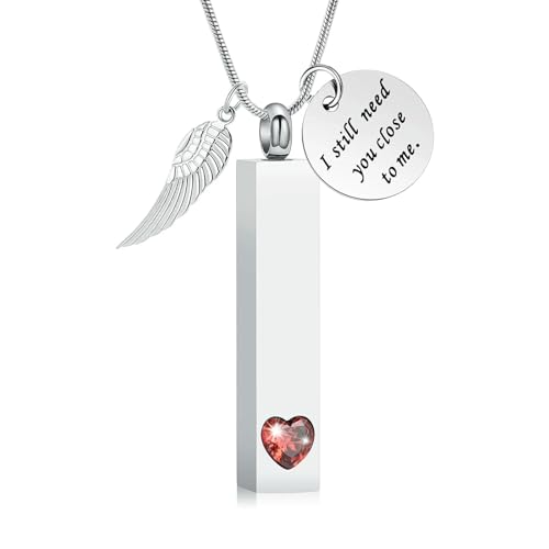 MKJFRLLSA Urne Halskette für Asche Edelstahl Einäscherung Schmuck für Asche Memorial Asche Halskette für Männer Frauen Asche Halter von MKJFRLLSA