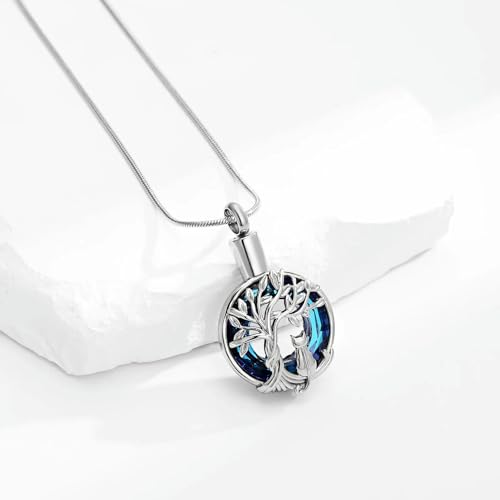 MKJFRLLSA Urne Halskette für Asche Männer Frauen Einäscherung Schmuck Asche Anhänger für Gedächtnis Asche Schmuck von MKJFRLLSA