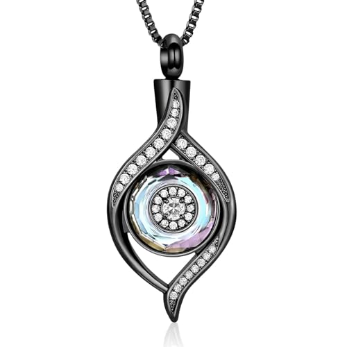 MKJFRLLSA Urne Halskette für Asche Memorial Anhänger für Asche von geliebten Menschen Andenken Einäscherung Schmuck für Frauen von MKJFRLLSA