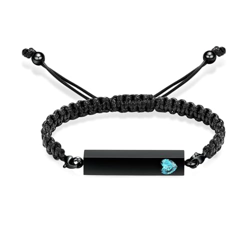 MKJFRLLSA Würfel Einäscherung Armband für Asche Herz Geburtsstein handgemachte geflochtene verstellbare Armreif Andenken Urne Gedenkschmuck für Frauen MKJFRLLSA Würfel Einäscherung Armband für Asche Herz Geburtsstein handgemachte geflochtene verstellbare Armreif Andenken Urne Gedenkschmuck für Frauen von MKJFRLLSA