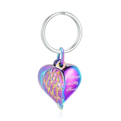 MKJFRLLSA Zu öffnendes Herz Einäscherung Schlüsselanhänger mit Urnen für Mensch/Haustier Asche Anpassen Geschenke für Frau/Männer Memorial Schlüsselanhänger Schmuck von MKJFRLLSA