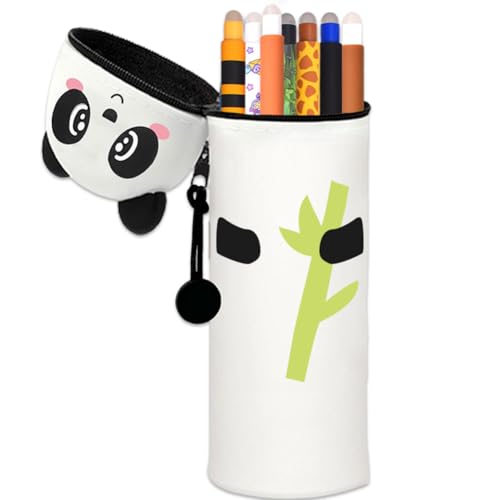 2 in 1 Weiche Silikontasche Kawaii Federmäppchen, Tischstifthalter, Reißverschluss, ausziehbar Mit geformter Form Beauty case, Tier Stifthalter Bleistifttasche Halter Teen Mädchen von MKKZLPN