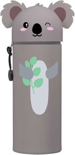 2-in-1 Silikon Federmäppchen - Tiger, Federtasche aus weichem Silikon für Stifte, Federmappe und Stiftehalter, Mäppchen Tiere, Schlampermäppchen (Koala 2) von MKKZLPN