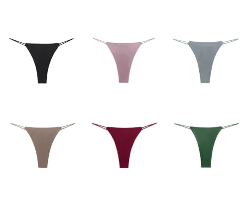 MKLQLS 6-TLG. Seiden-Tangas für Damen Niedrige Taille G-String Atmungsaktiv T-Back Hipster-Bikini Bequeme Schlüpfer Sexy Slips Füßlinge Multipack L MKLQLS 6-TLG. Seiden-Tangas für Damen Niedrige Taille G-String Atmungsaktiv T-Back Hipster-Bikini Bequeme Schlüpfer Sexy Slips Füßlinge Multipack L von MKLQLS