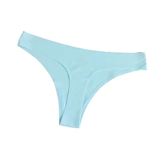 MKLQLS Nahtlose Tangas für Damen Niedrige Taille Bikini-Hipster-Slip Weicher String Unsichtbarer Slip Bequemer Slip Atmungsaktiv T-Rücken Hellblau S von MKLQLS