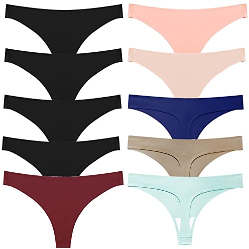MKLQLS Tangas für Damen No Show Ice Silk Höschen Sports Nahtlose Unterwäsche Bikini Sexy Dessous Solid G-Strings Unterhosen Tanga,Satz 12,L MKLQLS Tangas für Damen No Show Ice Silk Höschen Sports Nahtlose Unterwäsche Bikini Sexy Dessous Solid G-Strings Unterhosen Tanga,Satz 12,L von MKLQLS