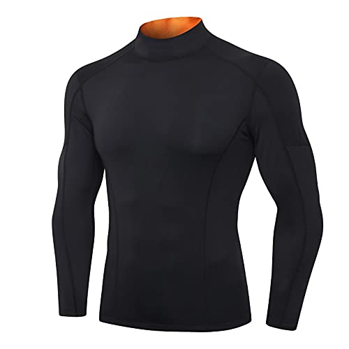 MKMK Funktionswäsche Skiunterwäsche Thermowäsche Herren Sport Sommer Herren Thermo-Unterhemd Langarm Baumwolle Feinstrick Sweater Rollkragen Kompressionsoberteile Sportoberteile Unterteile von MKMK