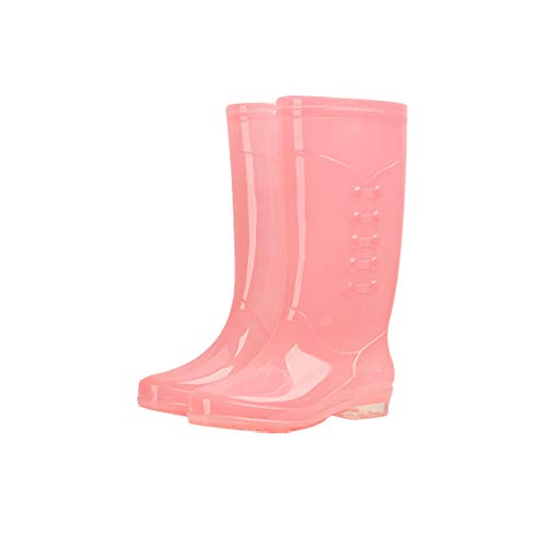 MKMK Gummistiefel Boots Damen Kurzschaft Boots Gartenschuhe Leicht Anti Rutsch Outdoor Outdoor Gartenschuhe Anti Rutsch Damen Stiefel Regenstiefel Gummistiefel Frauen, Rosa, 40 EU von MKMK