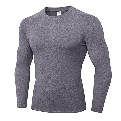 MKMK Herren Langarm Unterhemden Baumwolle Tshirt Funktionsunterhemd mit Rundhalsausschnitt Langarm Shits Fitness Longsleeve wärmend Unterwäsche Herren Strick-Pullover Schalkragen Slim Fit Moderner von MKMK