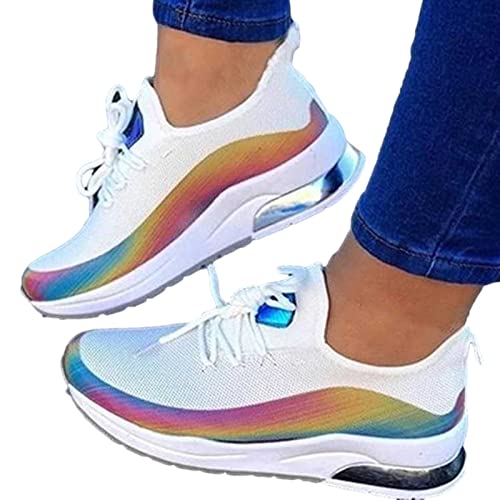 Schnürer Sportschuhe Sneaker für Herren Damen Strandschuhe Herren Badeschuhe Barfussschuhe Frauen Schnürhalbschuhe lose Einlage Damen Slip On Sneaker Leichte Atmungsaktiv Damen Sneaker Plateau von MKMK