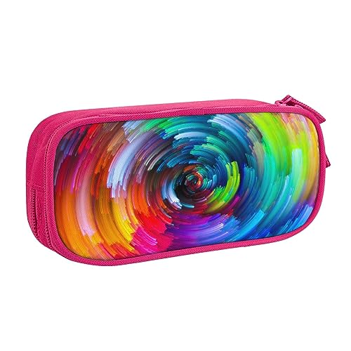 Bunte Regenbogen-Spiral-Federmäppchen für Mädchen und Jungen, großes Fassungsvermögen, doppellagiges Stifteetui und Make-up-Tasche für Studenten, Künstler, Schule, Büro, College, rose, Einheitsgröße, von MKNAZ