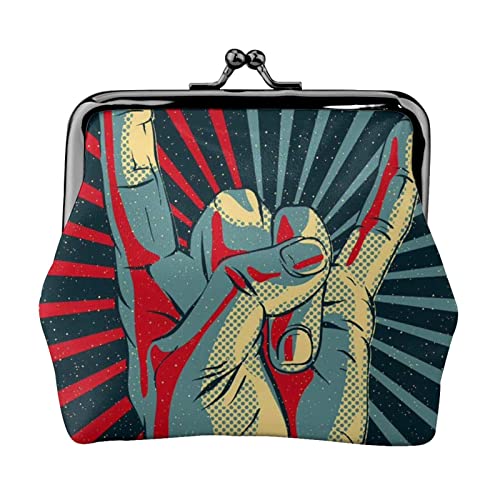 Cactus Kleine Münzbörse – Mini Wallet Pouch mit Kiss Lock – Stilvolle Mini-Geldbörse aus Leder, Rock and Roll, Einheitsgröße, Münzbeutel von MKNAZ