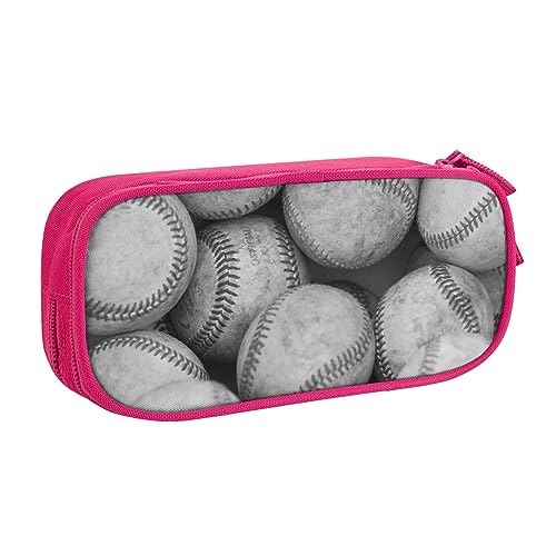 Cooles graues Baseball-Federmäppchen für Mädchen und Jungen, großes Fassungsvermögen, doppellagiges Stifteetui & Make-up-Tasche für Studenten, Künstler, Schule, Büro, College, rose, Einheitsgröße, von MKNAZ