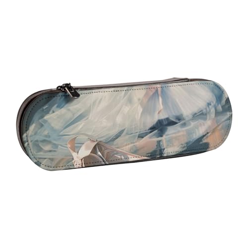 Federmäppchen aus Leder, Motiv: Ballettschuh, bedruckt, für Mädchen und Jungen, niedliches Federmäppchen für Reisen, Schule, Büro, Universität, Schwarz , Einheitsgröße, Schulranzen von MKNAZ