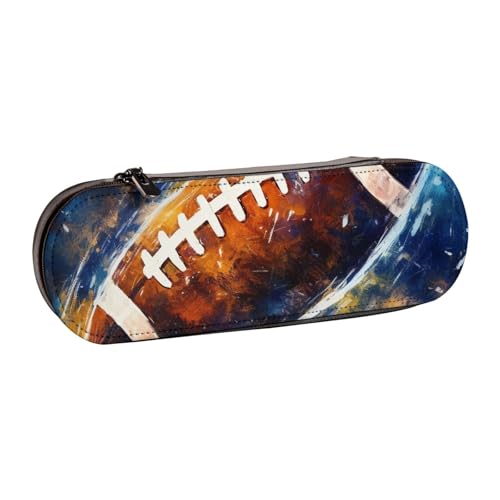 Federmäppchen aus Leder, Motiv: Galaxie, Weltraum, Fußball, bedruckt, für Mädchen und Jungen, niedliches Federmäppchen für Stifte, Make-up-Tasche für Reisen, Schule, Büro, Universität, Schwarz , von MKNAZ