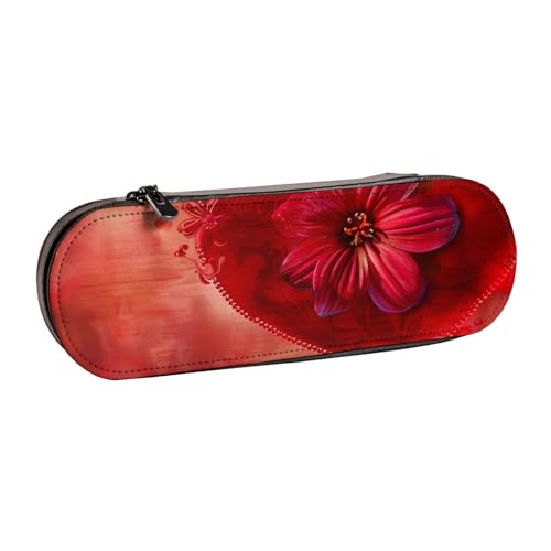 Federmäppchen aus Leder mit Herz-Motiv, für Mädchen und Jungen, niedliches Federmäppchen für Stifte, Make-up-Tasche für Reisen, Schule, Büro, Universität, Schwarz , Einheitsgröße, Schulranzen von MKNAZ