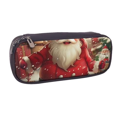 Federmäppchen aus PU-Leder für den Außenbereich, Motiv: Vogelhaus, für Mädchen, Jungen, Schule, Studenten, weihnachtsmotiv, Einheitsgröße, Schulranzen von MKNAZ