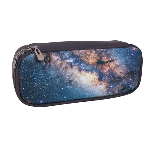 Federmäppchen aus PU-Leder mit Meeresblick-Motiv, für Mädchen, Jungen, Schule, Studenten, Starry Universe Space, Einheitsgröße, Schulranzen von MKNAZ