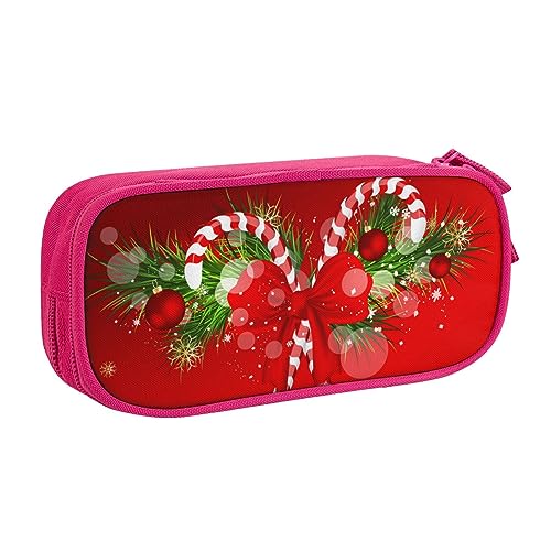 Federmäppchen mit Aufschrift "Merry Christmas" für Mädchen und Jungen, großes Fassungsvermögen, doppellagiges Stifteetui & Make-up-Tasche für Studenten, Künstler, Schule, Büro, College, rose, von MKNAZ