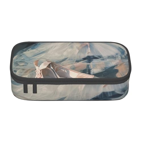 Federmäppchen mit Ballettschuh für Mädchen und Jungen, großes Fassungsvermögen, Stifteetui und Make-up-Tasche für Studenten, Künstler, Schule, Büro, Universität, Schwarz , Einheitsgröße, Schulranzen von MKNAZ