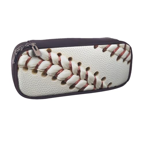 Federmäppchen mit Baseball-Spitze, bedruckt, PU-Leder, Flip-Stifttasche und Make-up-Kosmetikhalter für Mädchen, Jungen, Schule, Studenten, Baseball-Spitze, Einheitsgröße, Schulranzen von MKNAZ