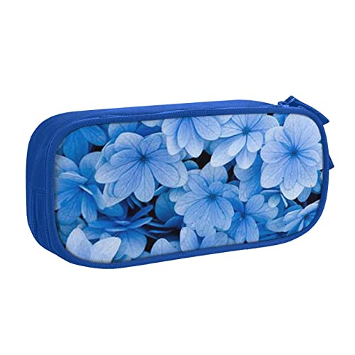 Federmäppchen mit blauen Blumen für Mädchen und Jungen, großes Fassungsvermögen, doppellagiges Stifteetui & Make-up-Tasche für Studenten, Künstler, Schule, Büro, College, blau, Einheitsgröße, von MKNAZ