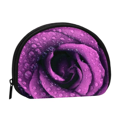 Halloween Schädel Kleine Geldbörse Mini Brieftasche Pouch Change Wallet Coin Pocket für den täglichen Gebrauch und Geschenke, Blüte Rose Blume, Einheitsgröße, Dry Bag von MKNAZ