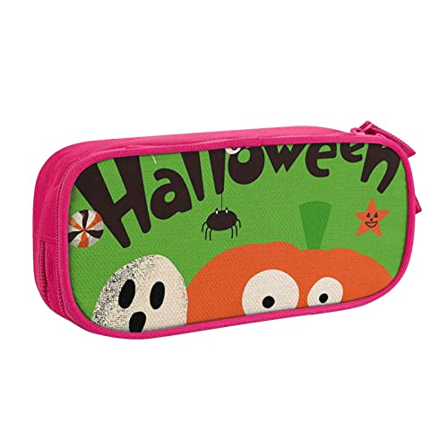 Happy Halloween Federmäppchen für Mädchen Jungen, großes Fassungsvermögen, doppellagiges Stifteetui & Make-up-Tasche für Studenten, Künstler, Schule, Büro, College, rose, Einheitsgröße, Schulranzen von MKNAZ