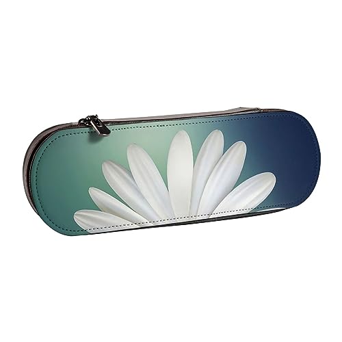 Hartschalen-Federmäppchen aus Leder mit Sonnenblumen- und Schmetterlingsmotiv für Mädchen und Jungen | vielseitiges Stifteetui & Make-up-Tasche für Studenten, Schule, Büro, Hochschule | kompakt und von MKNAZ